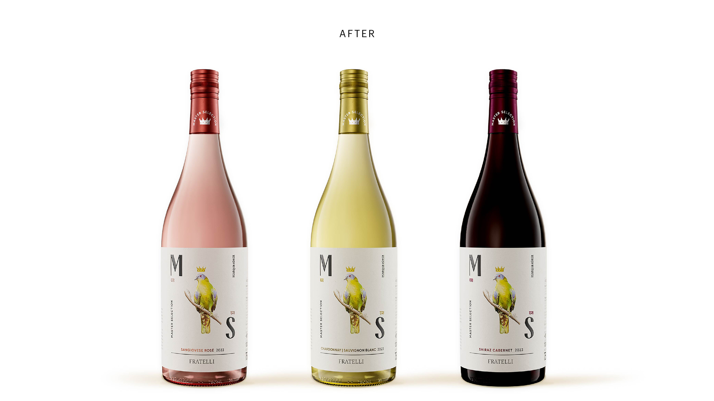 After: the refreshed MS Fratelli wine label design